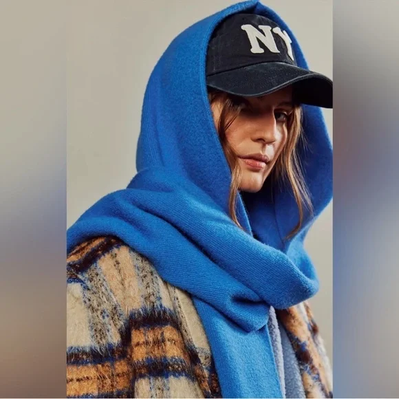 NWT FREE PEOPLE All For You Hooded Scarf In tan/beige/mushroom•extra long &wide - Picture 8 of 16